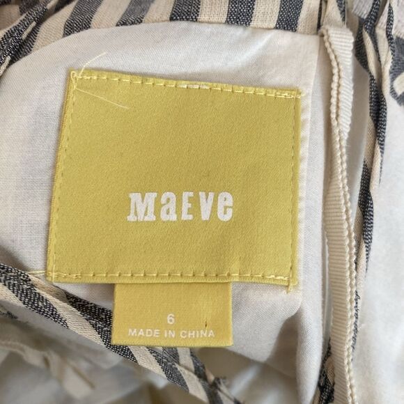 Anthropologie Maeve Changing Stripes Cream and Gray Mini Dress Dress Size 6 - Picture 9 of 15